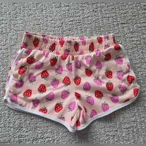 Wonder Nation Pink Strawberry Print Elastic Waist Shorts Girls Size 6T